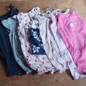 Eight Baby Girl Sleeveless Onesies
